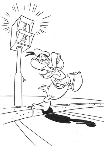 Crossing The Road on a red light Coloring page