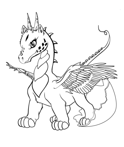 Baby Dragon Coloring page