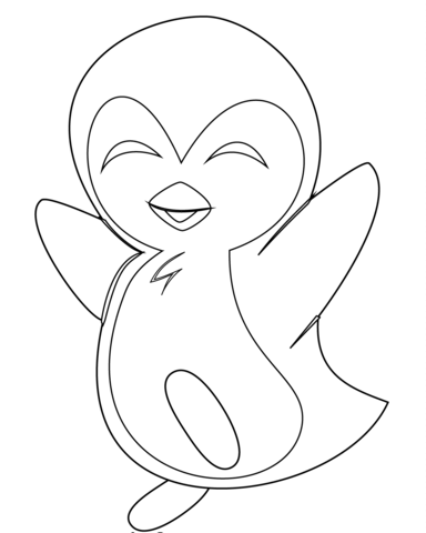 Cute Baby Penguin Coloring page