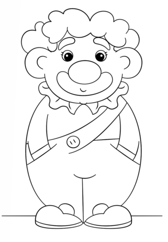 Simple Clown Coloring page