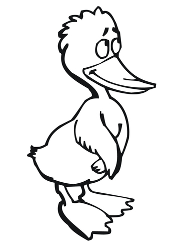 Cute Duck Coloring page
