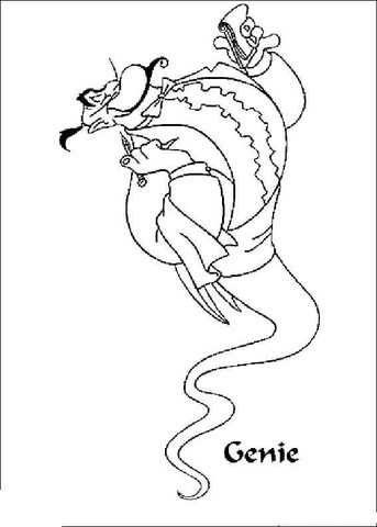 Genie, the waiter  Coloring page