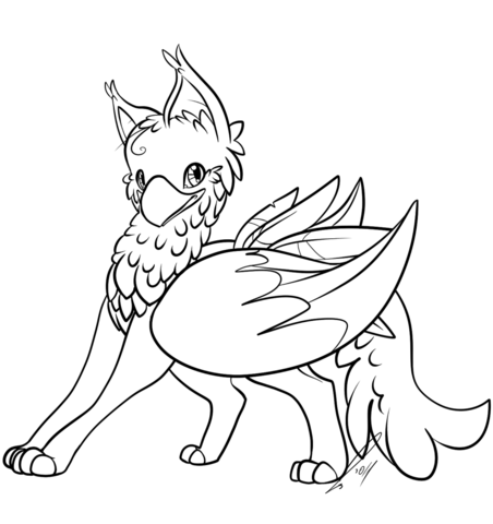 Cute Gryphon Coloring page
