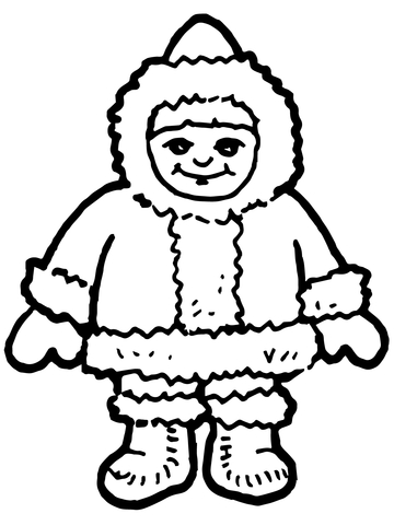 Cute Inuit Boy Coloring page
