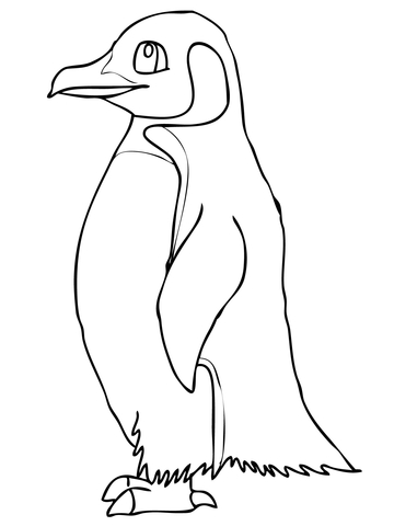Cute King Penguin Coloring page