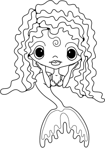 Cute Little Mermaid Coloring page