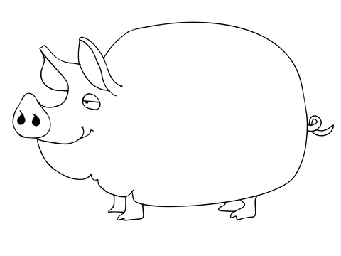 Cute Pig Coloring page