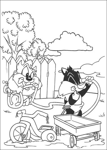 Daffy And Taz Coloring page