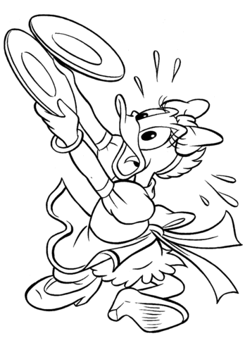 Daisy Duck Dropping Plates Coloring page