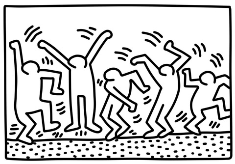 Dancing Figures by Keith Haring Coloring page