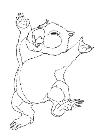 Dancing Wombat Coloring page