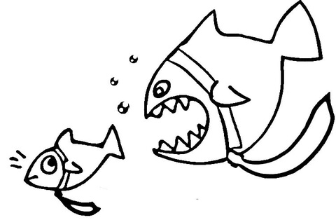 Dangerous Piranha Coloring page