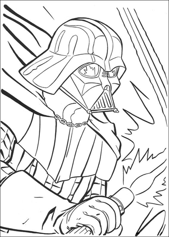 Darth Vader fighting Coloring page