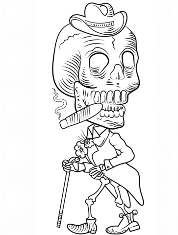 Day of the Dead Skeleton Coloring page