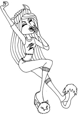 Dead Tired Clawdeen Coloring page