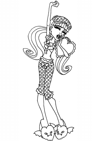 Dead Tired Draculaura Coloring page