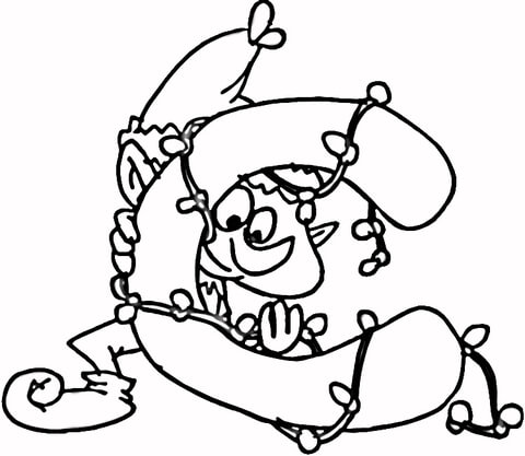 Decorating Christmas  Coloring page