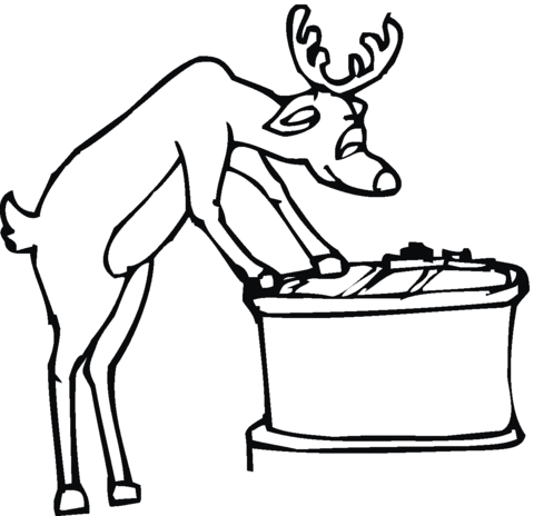Deer Illustration 2 Coloring page