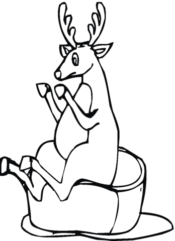 Deer Illustration 3 Coloring page
