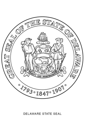 Delaware State Seal Coloring page