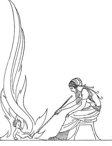 Demeter and Demophon Coloring page