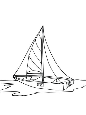 Dinghy Boat Coloring page