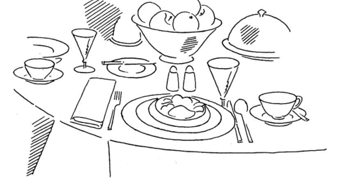 Dinner Table  Coloring page