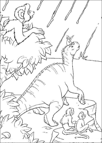 Aladar Is Looking at the meteorite fall in the sky Coloring page