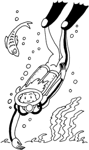 Diver  Coloring page