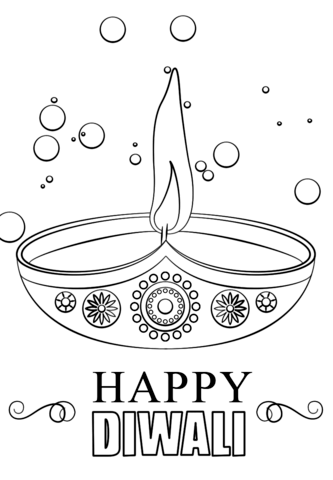 Diwali Candle Coloring page