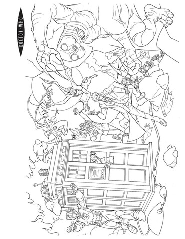 Action Scene from Doctor Who  Coloring page