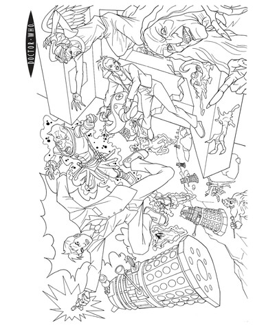 Doctor Who Action Scene Coloring page