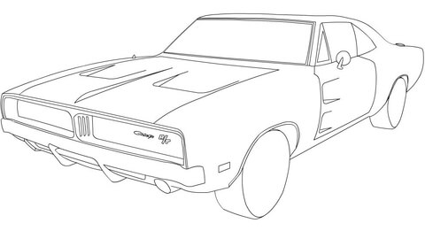 1969 Dodge Charger RT Coloring page
