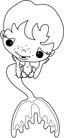 Doll Mermaid with Short Haircut Coloring page