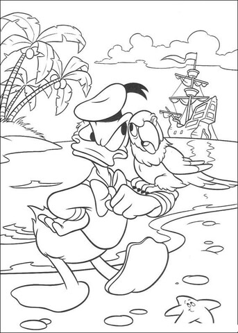 Donald And Bird  Coloring page