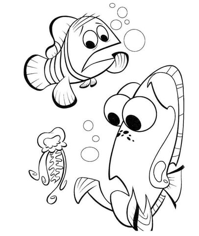 Don't Touch Jelly Fish! Coloring page