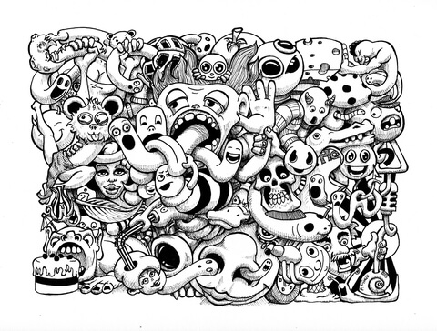 Doodle Art by Pierre Fihue Coloring page