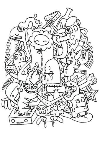 Doodle Rocking Coloring page