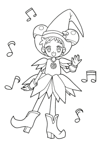 Doremi from Ojamajo Doremi Anime Coloring page