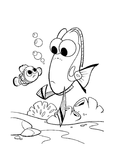 Dory and Nemo  Coloring page