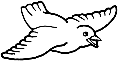 Dove is flying Coloring page