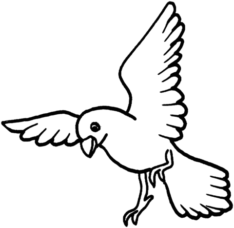 Dove is landing Coloring page
