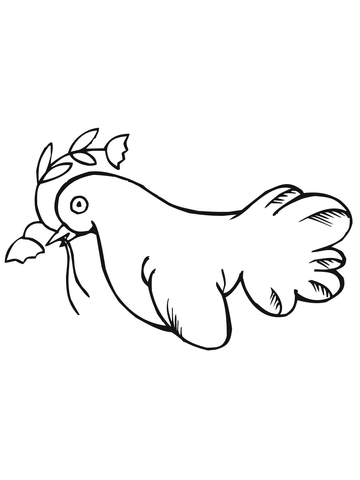 Dove with Olive Branch Coloring page