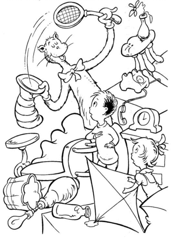 Cat in the Hat by Dr. Seuss Coloring page