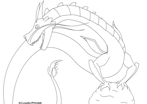 Dragon with Long Tail Coloring page