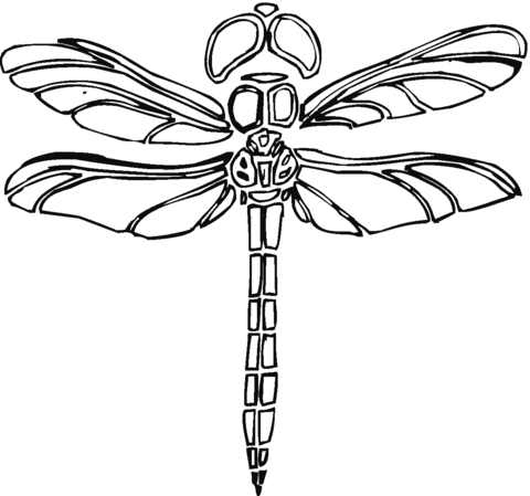 Dragonfly 4 Coloring page