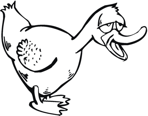 Duck Feel Tired Coloring page