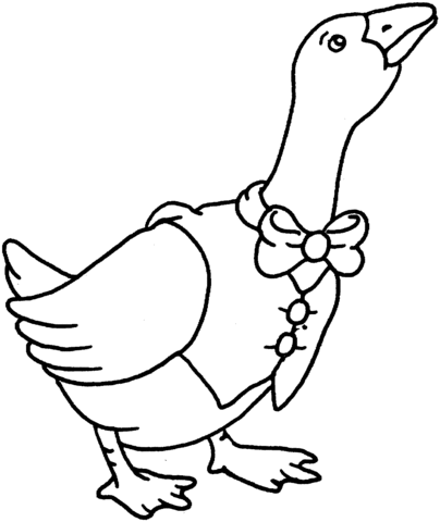 Duck With Clothes Coloring page