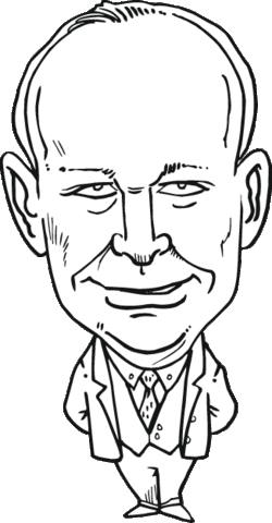 Dwight Eisenhower caricature Coloring page