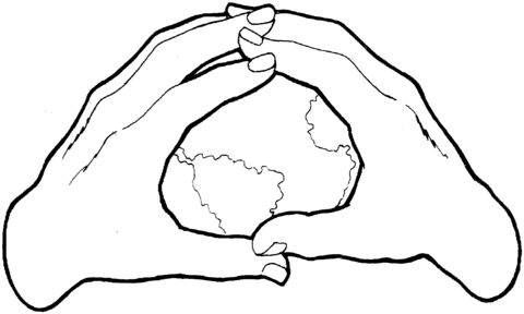 Earth In The Hands  Coloring page